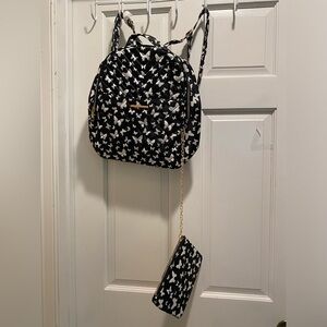Best offers Black and White Butterfly Quilted Backpack